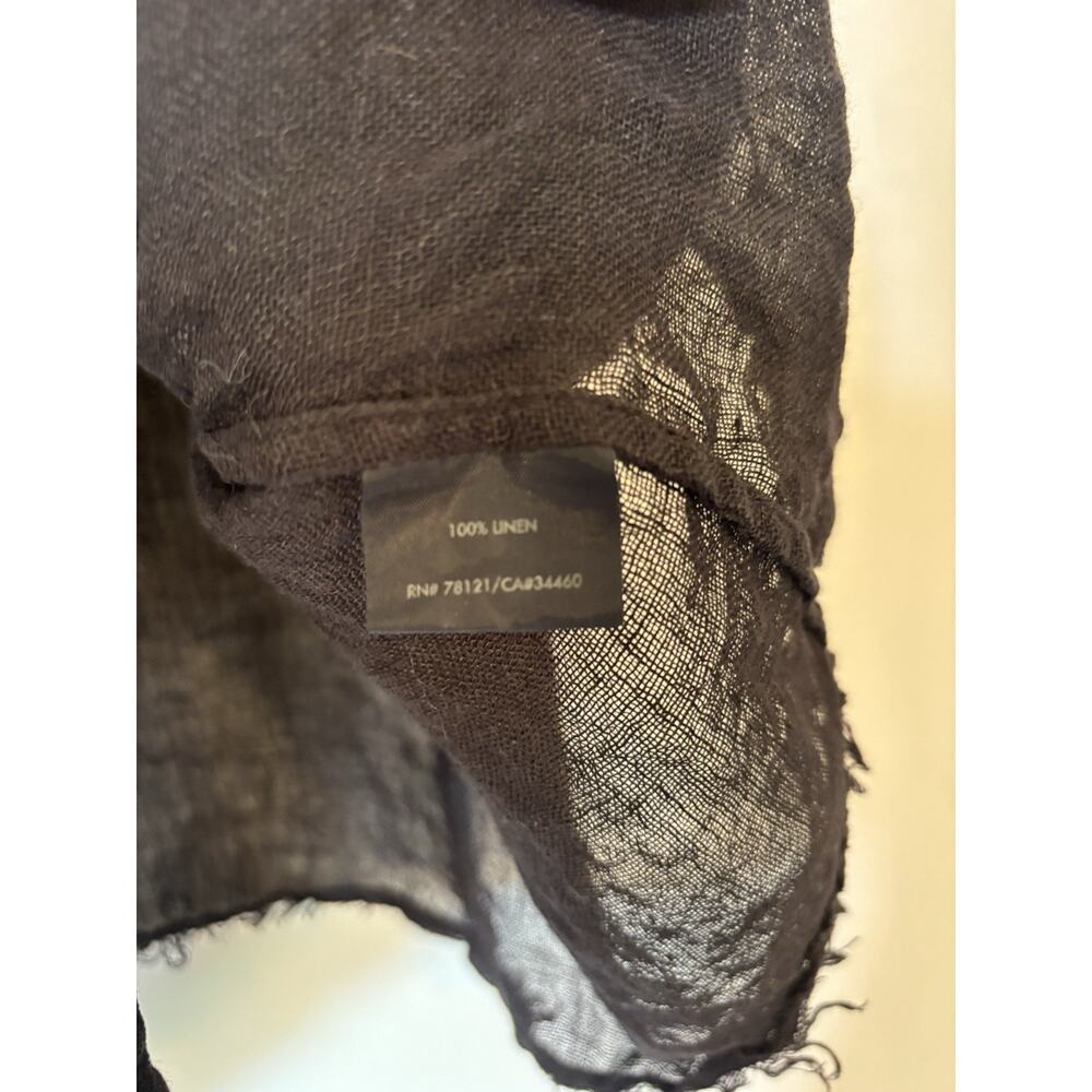 Eileen Fisher Blouse Top Button Up Black Linen Relaxed XXL 2XL 3XL - Picture 7 of 11